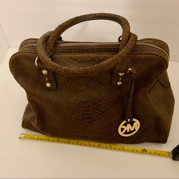 Michael Kors Large Signature Embossed Mocha Python - Picture 7 of 8